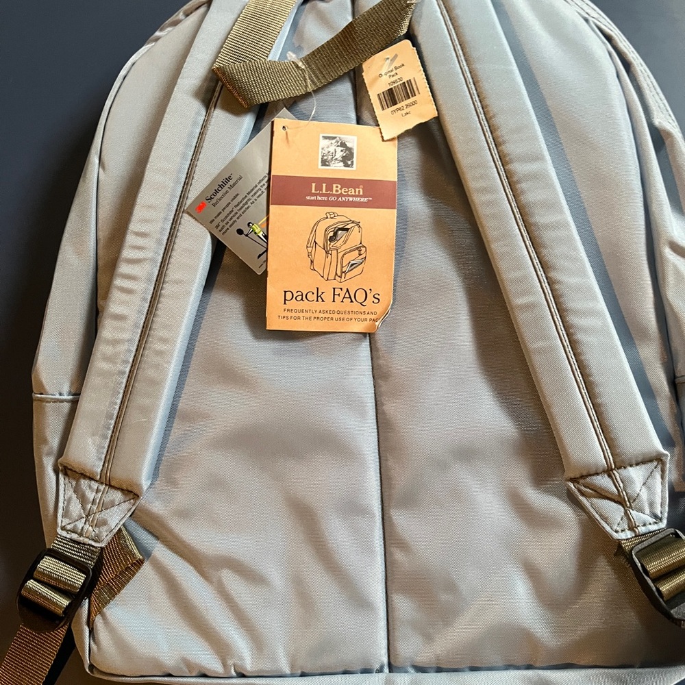 L.L. Bean Original Book Pack Grey / Gray Lake New - Picture 3 of 4
